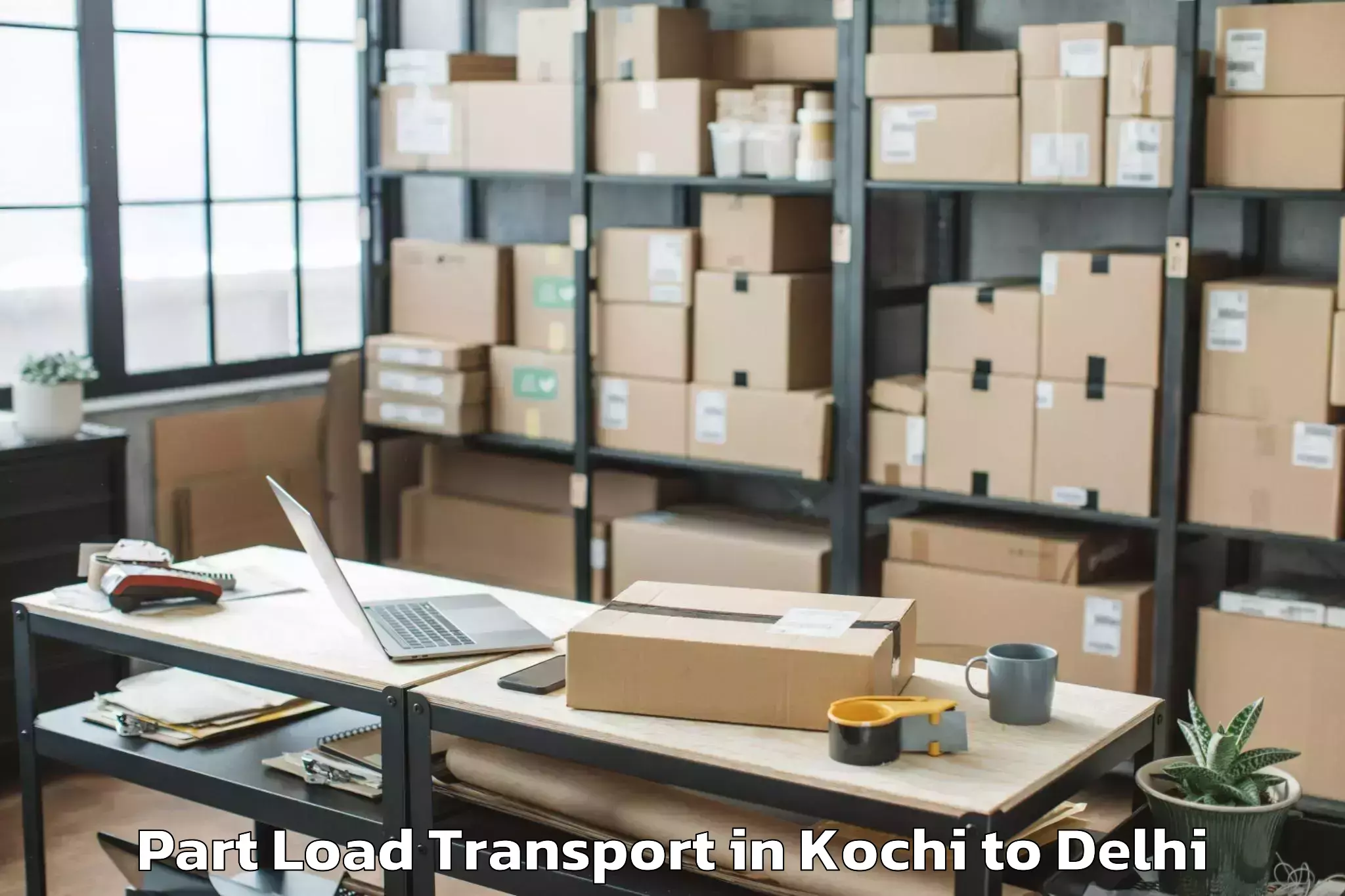 Top Kochi to Garhi Part Load Transport Available